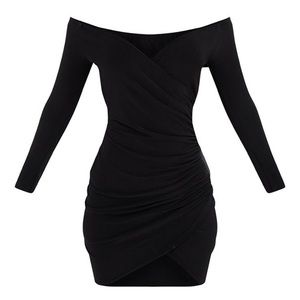 Off shoulder long sleeve dress